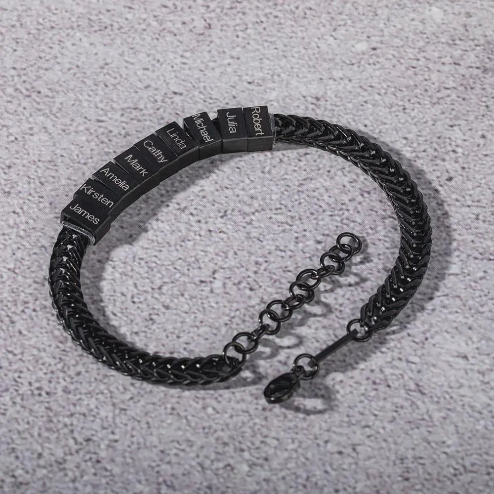 Custom Dad Bracelet with 1–12 Kids’ Names