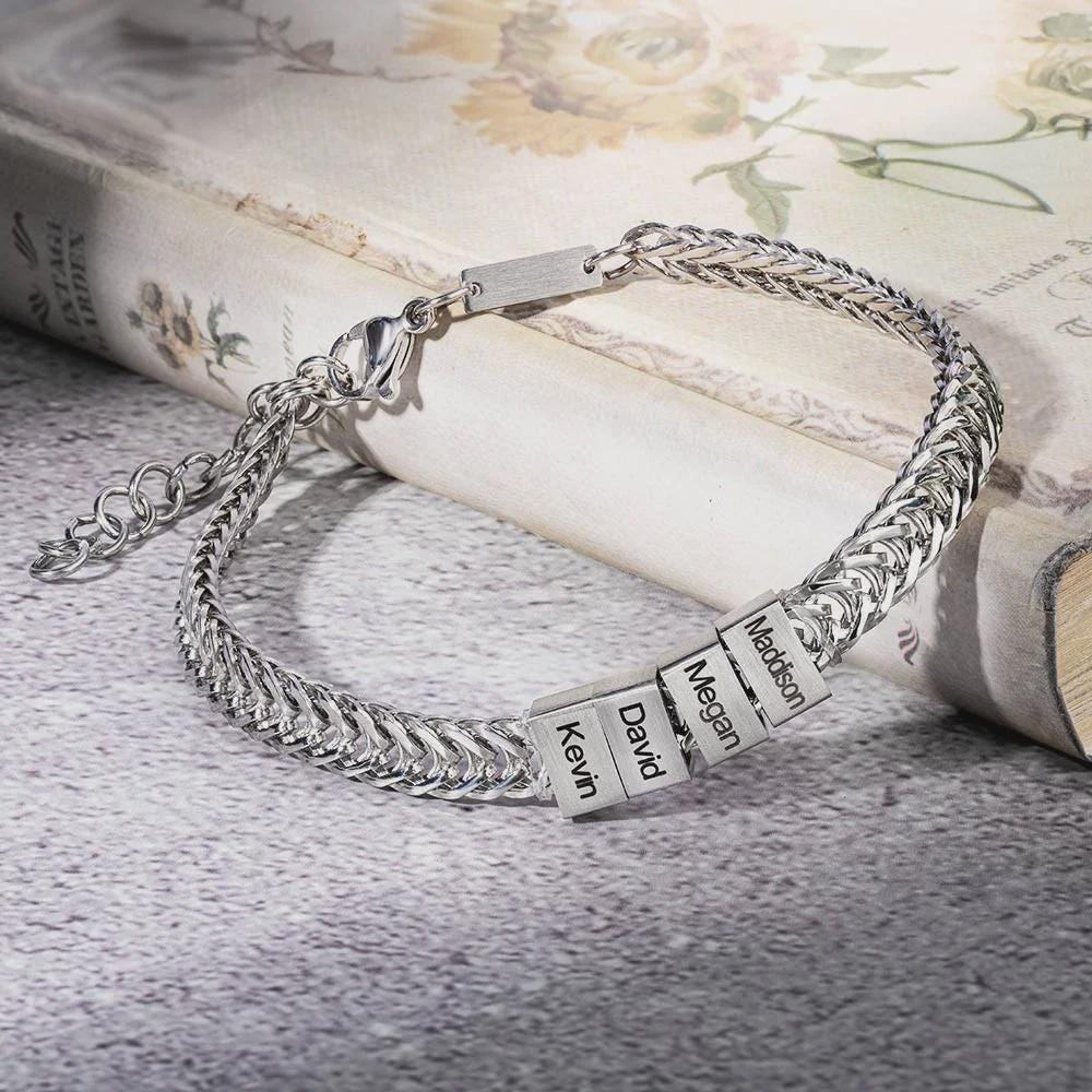 Custom Dad Bracelet with 1–12 Kids’ Names