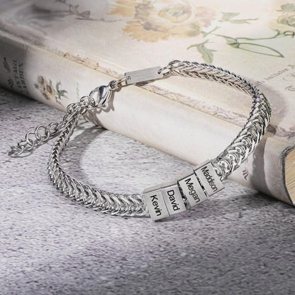 Custom Dad Bracelet with 1–12 Kids’ Names