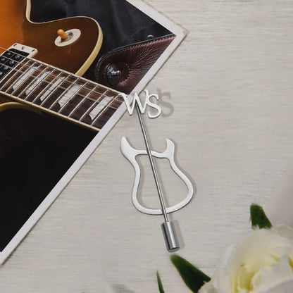 Custom Guitar Lapel Pin with Initials