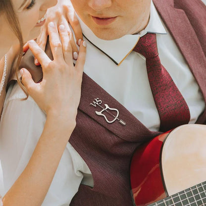 Custom Guitar Lapel Pin with Initials