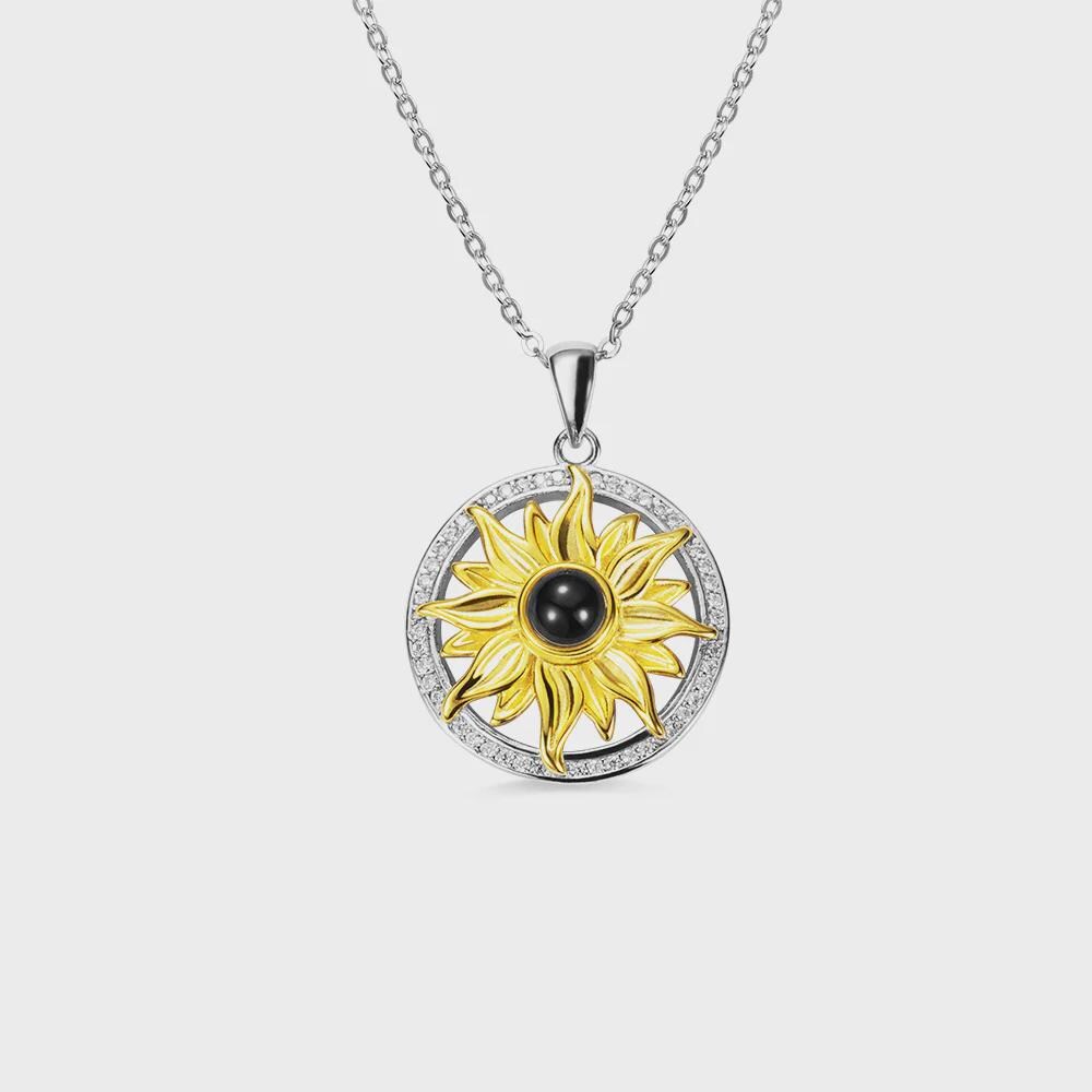 Custom Sunflower Projection Necklace