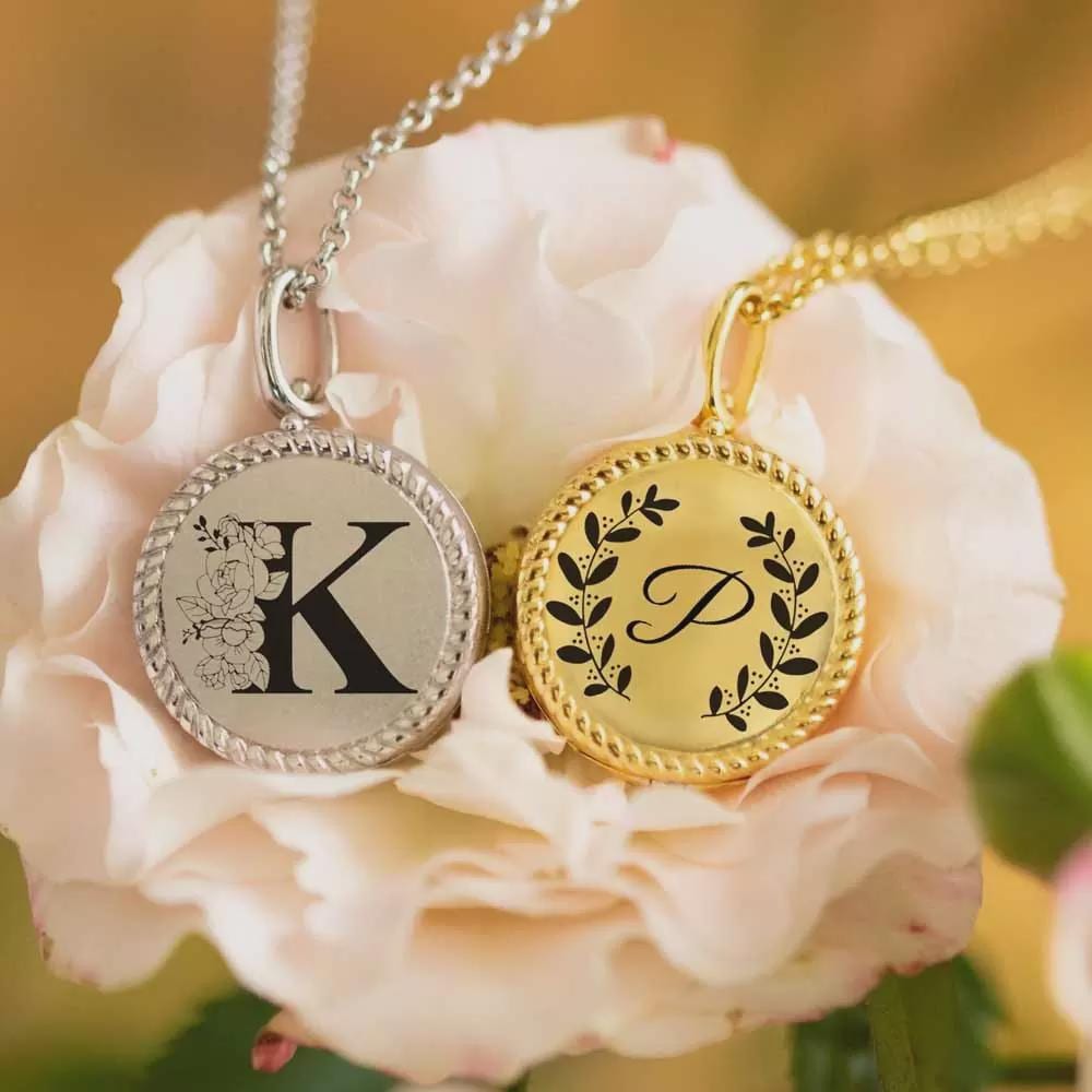 Custom Initial Four Photos Locket Necklace