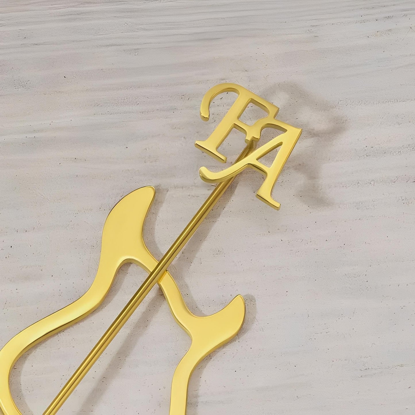 Custom Guitar Lapel Pin with Initials