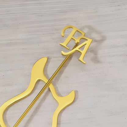 Custom Guitar Lapel Pin with Initials