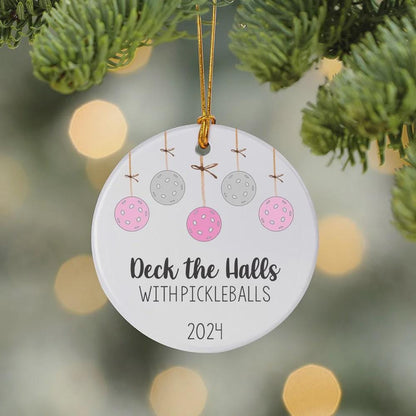 Custom Names Pickleball Christmas Tree Ornament