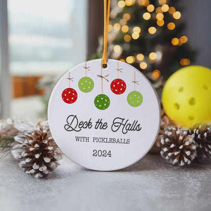 Custom Names Pickleball Christmas Tree Ornament