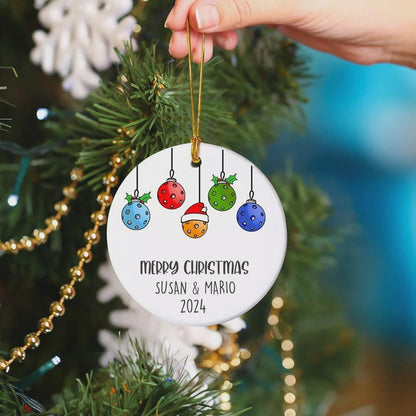 Custom Names Pickleball Christmas Tree Ornament