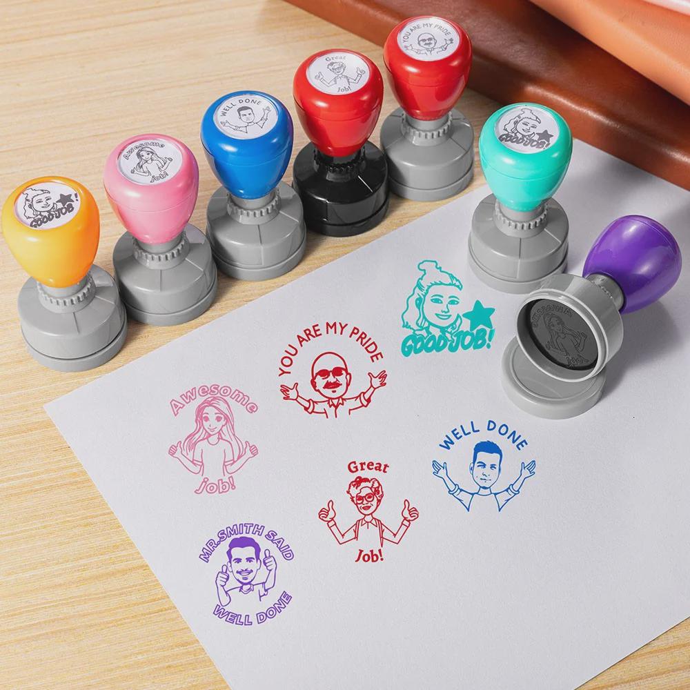 Personalized Self-Inking Teacher Avatar Stamp