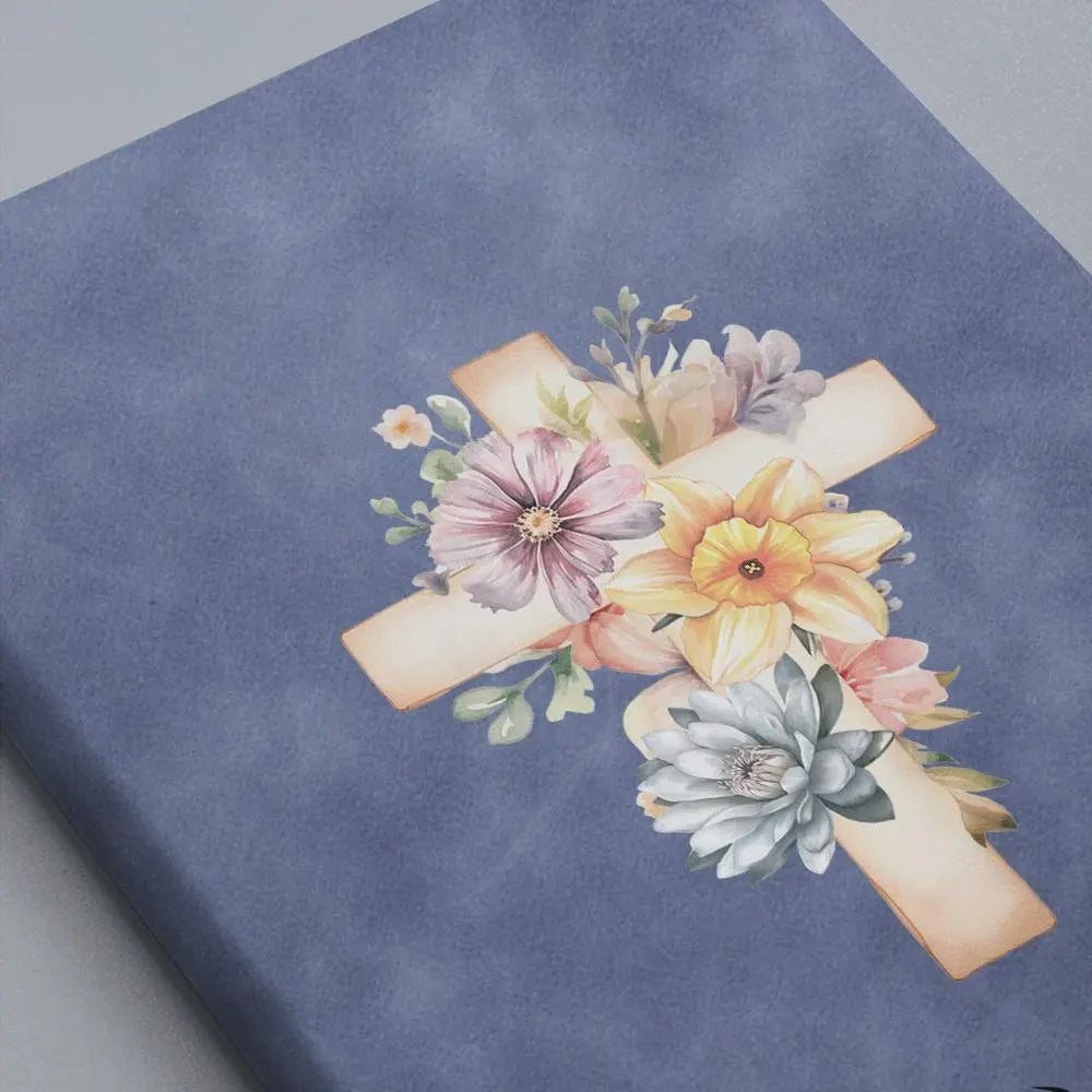 Personalized Prayer Notebook with Birth Flower Cross