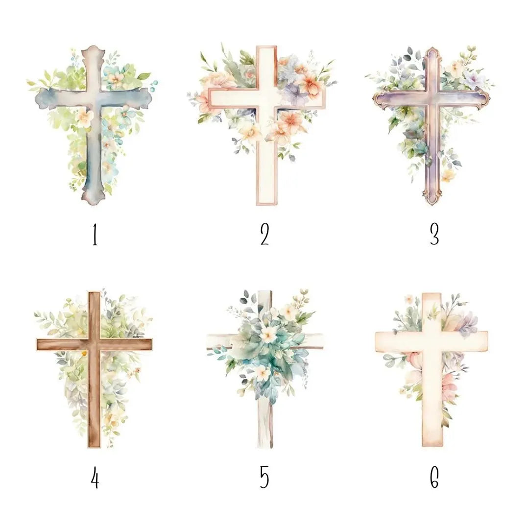 Personalized Prayer Notebook with Birth Flower Cross