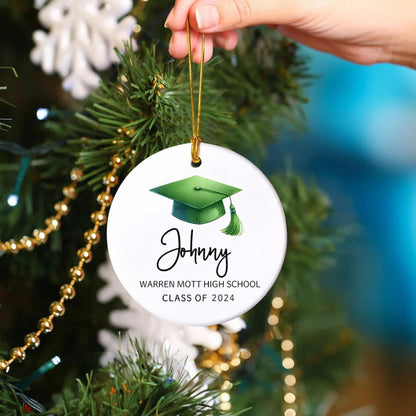 Name Graduation Cap Christmas Tree Ornament