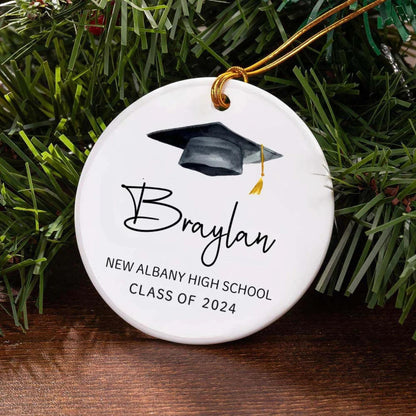 Name Graduation Cap Christmas Tree Ornament