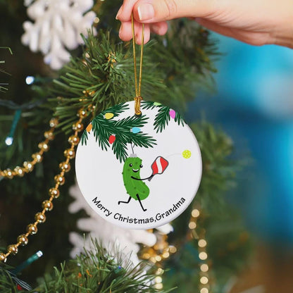 Custom Cartoon Pickleball Christmas Tree Decoration