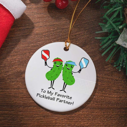 Custom Cartoon Pickleball Christmas Tree Decoration