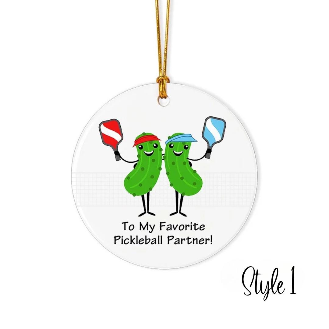 Custom Cartoon Pickleball Christmas Tree Decoration