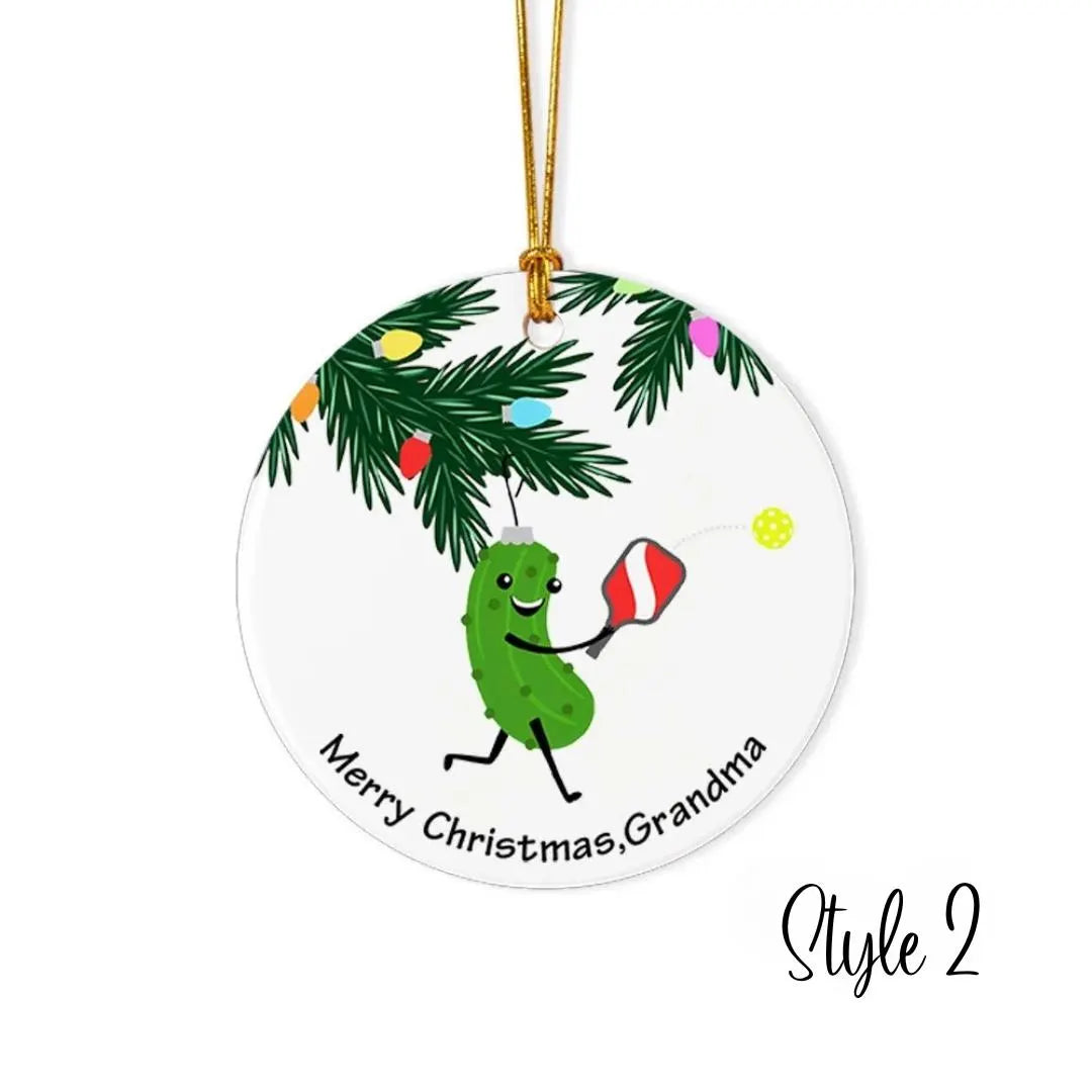 Custom Cartoon Pickleball Christmas Tree Decoration