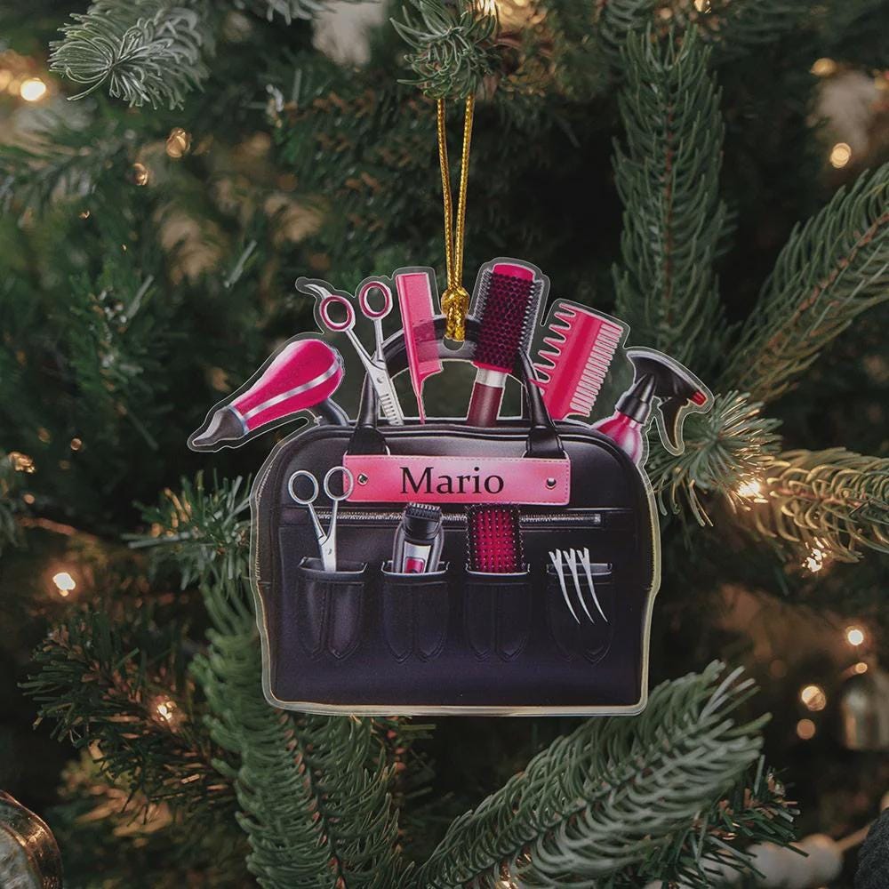 Custom Hairdresser Christmas Tree Hanging Decoration