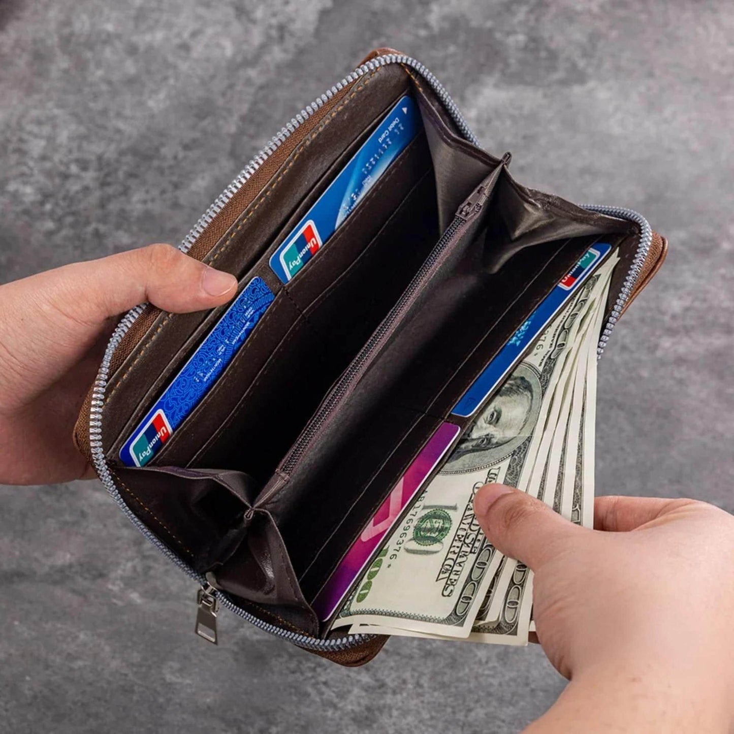 Personalized Men's Vegan Leather Phone Wallet