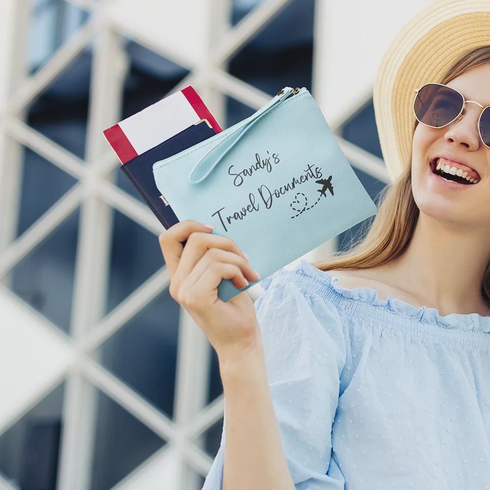 Custom Name Travel Passport Wallet Organizer Pouch