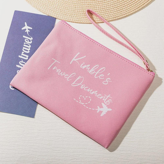 Custom Name Travel Passport Wallet Organizer Pouch