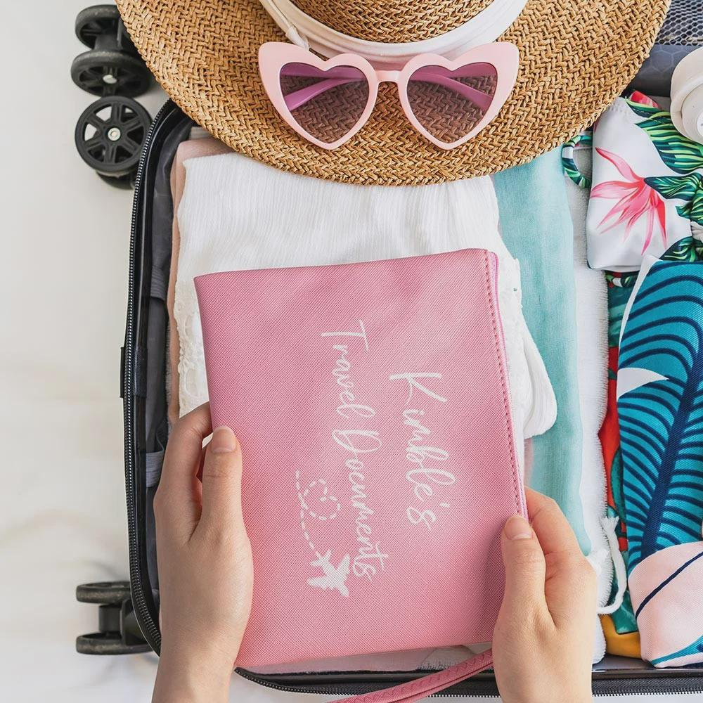 Custom Name Travel Passport Wallet Organizer Pouch
