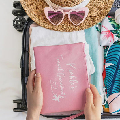Custom Name Travel Passport Wallet Organizer Pouch