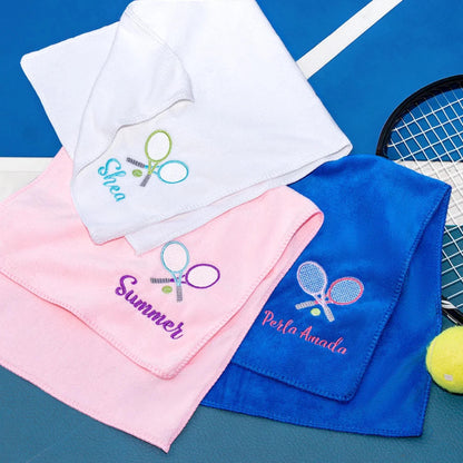 Custom Name Embroidered Tennis Towel