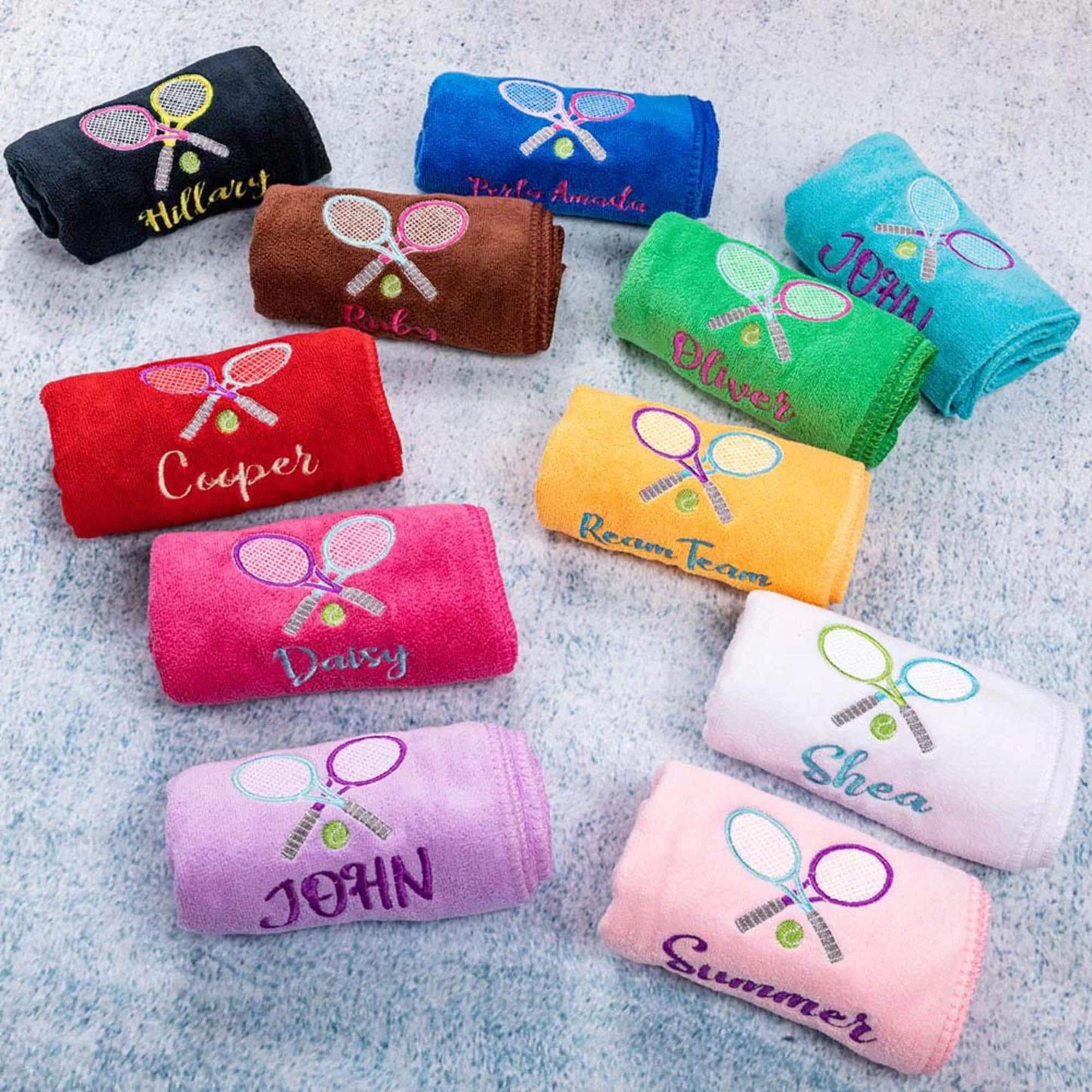 Custom Name Embroidered Tennis Towel