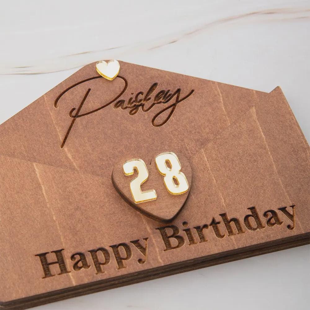 Personalized Wooden Money Holder Envelope