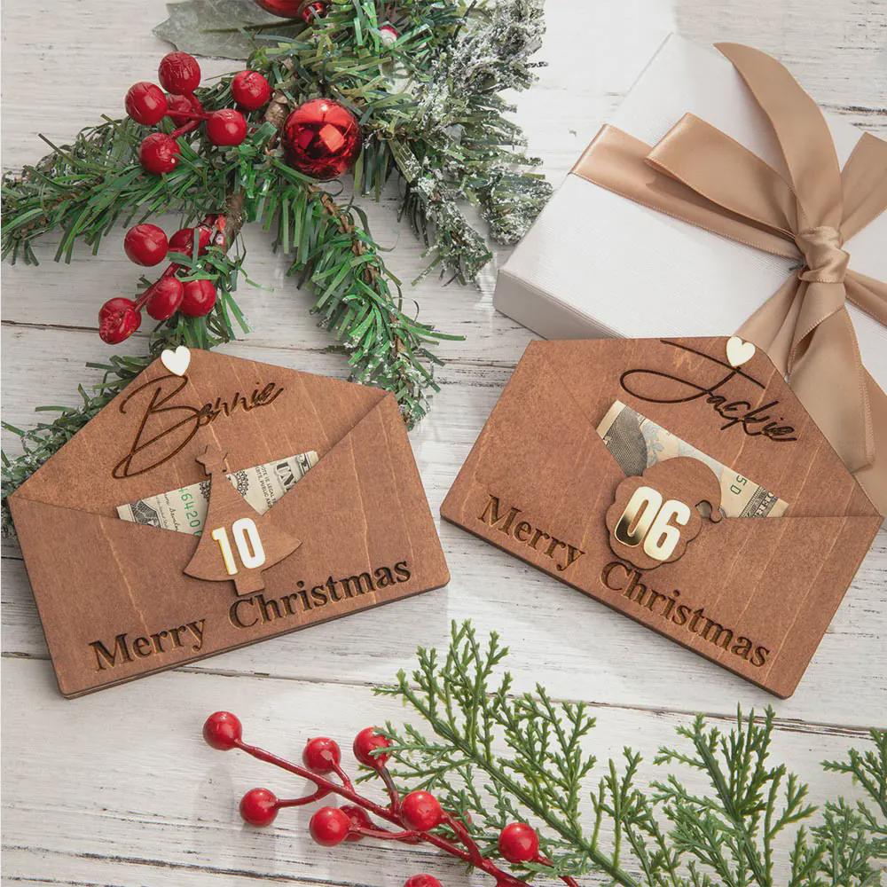 Personalized Wooden Money Holder Envelope