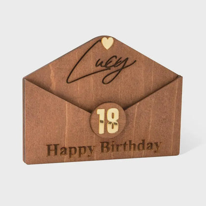 Personalized Wooden Money Holder Envelope