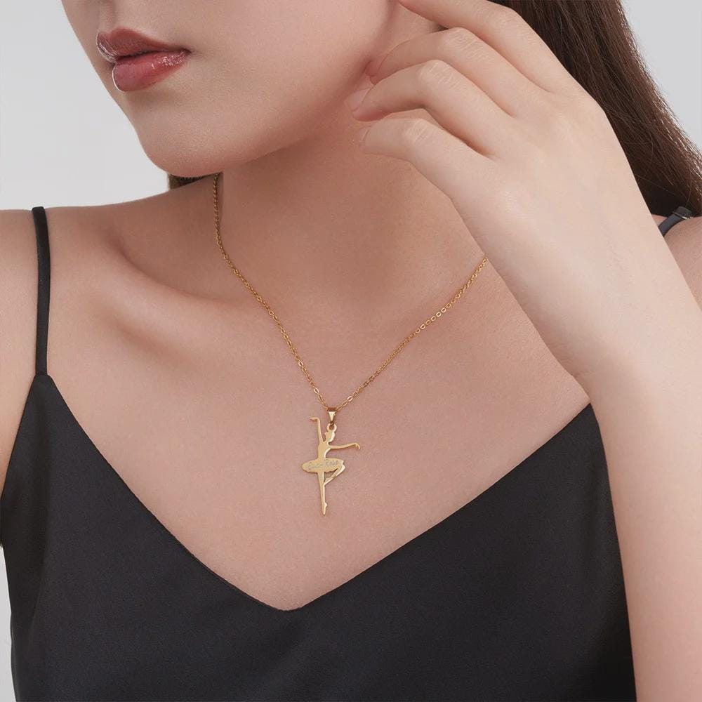 Custom Name Ballerina Silhouette Necklace