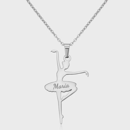 Custom Name Ballerina Silhouette Necklace