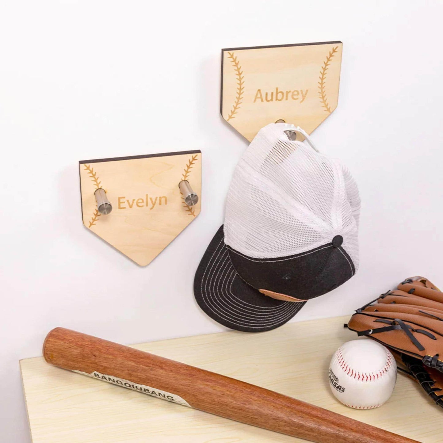 Personalized Wooden Sports Cap Holder