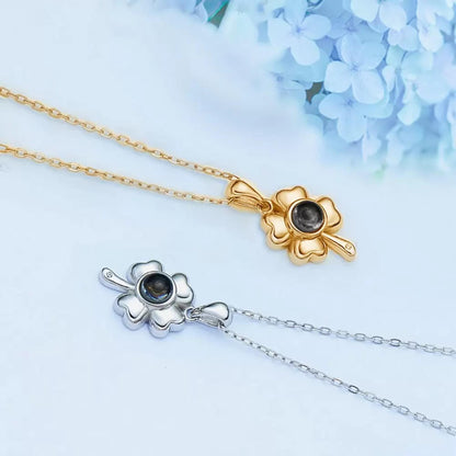 Four Leaf Clover Photo Projection Necklace