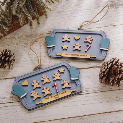 Custom Names Gingerbread Family Christmas Tree Decoration