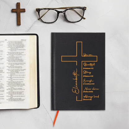 Name Cross and Bible Verse Hardcover Notebook