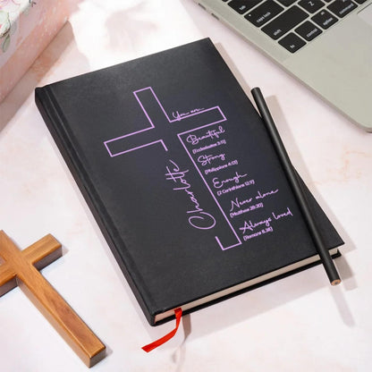 Name Cross and Bible Verse Hardcover Notebook