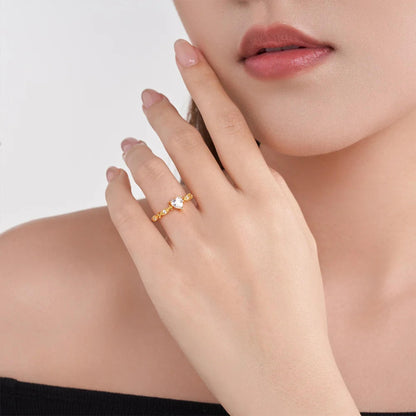 Custom Name Promise Ring with Heart Birthstone