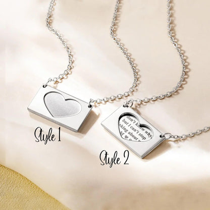 Secret Message Heart Envelope Locket Necklace