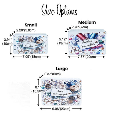 Personalized Name Sewing Storage Tin with Lid