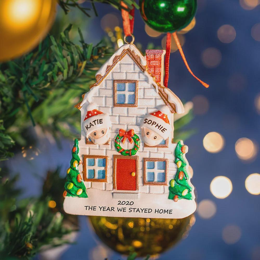 Custom Stay at Home Family Christmas Tree Decoration