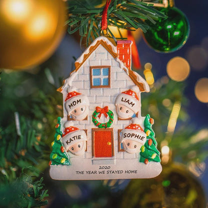 Custom Stay at Home Family Christmas Tree Decoration