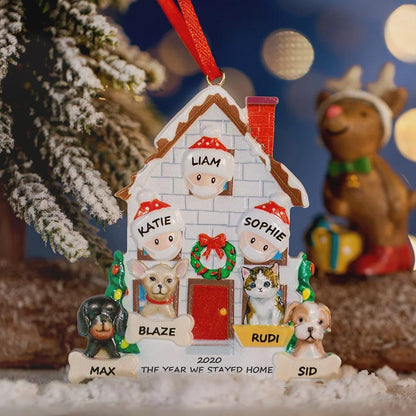 Custom Stay at Home Family Christmas Tree Decoration