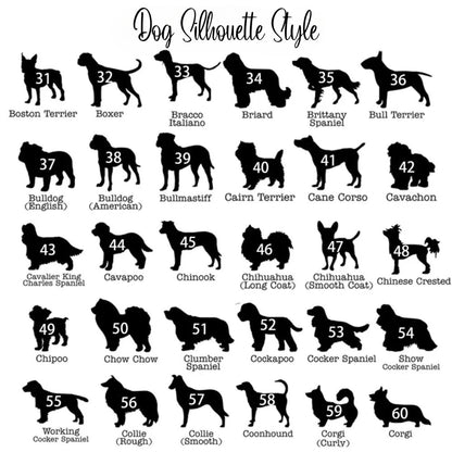 Custom Dog Silhouette Wooden Christmas Tree Ornament with Name