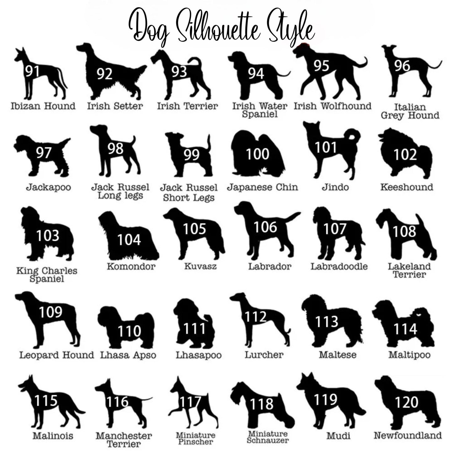 Custom Dog Silhouette Wooden Christmas Tree Ornament with Name