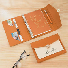 A6/A5 Notizbuch aus Leder mit individueller Umschlagverpackung und Stift