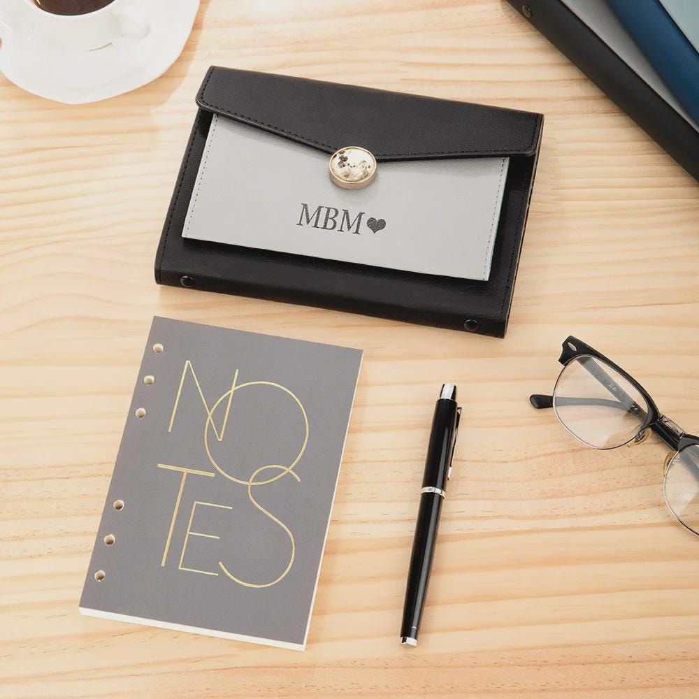 Custom Envelope A6/A5 Leather Notebook with Pen