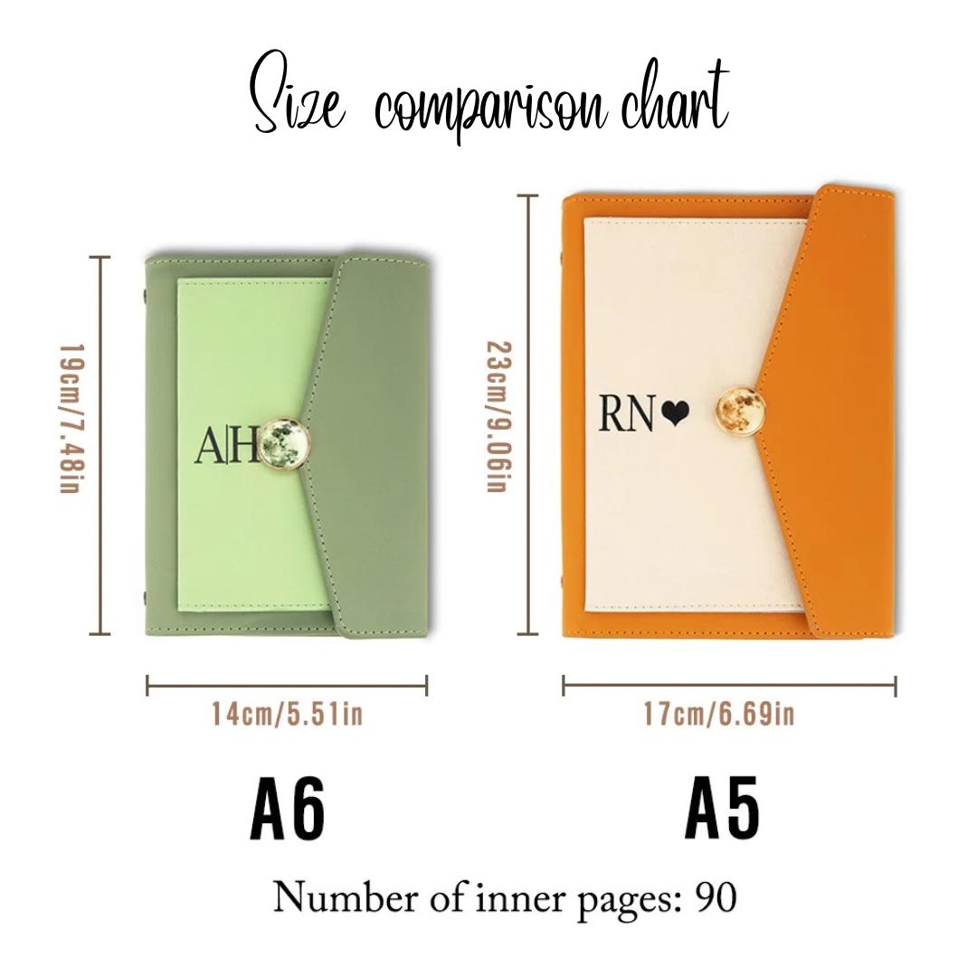 Custom Envelope A6/A5 Leather Notebook with Pen